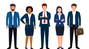 Professional,Business,Team.,Businesspeople,In,Office,Outfits,In,Flat,Design